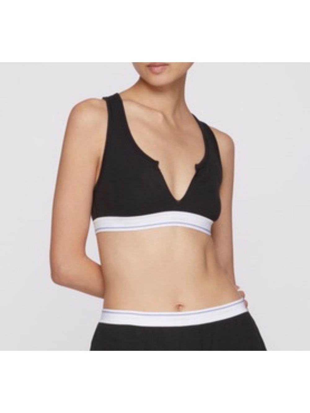 SKIMS Cotton Rib Slit Bralette Color Soot Size 4X